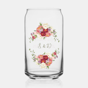 Vaso Con Forma De Lata Elegante boda floral de burgundy y carmesí