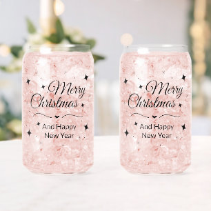 Vaso Con Forma De Lata Elegante Feliz Navidad y Feliz Año Nuevo