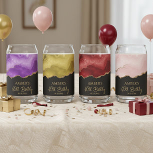 Vaso Con Forma De Lata Elegante mármol dorado personalizado con acuarela