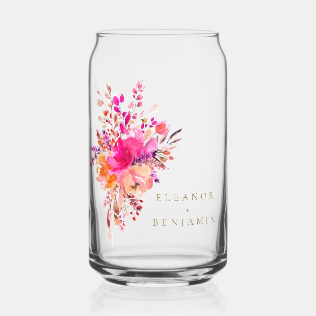 Vaso Con Forma De Lata Elegante Moda color de agua rosa Boda floral Perso (Anverso)