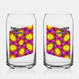 Vaso Con Forma De Lata Elegante patrón de flor Naranja
