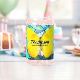 Vaso Con Forma De Lata Elegante verano personalizado geométrico azul bril