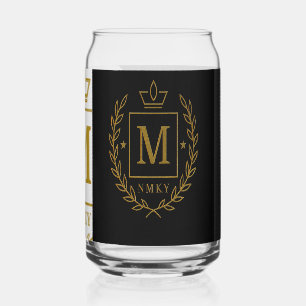 Vaso Con Forma De Lata "Emblema Real NMKY – Diseño de Cresta con Monogram