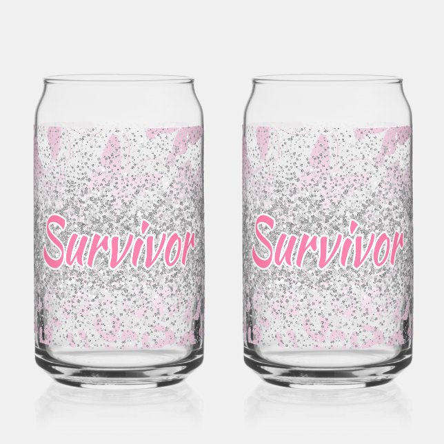 Vaso Con Forma De Lata Empowering 'Survivor' Breast Cancer Triumph (Izquierda)