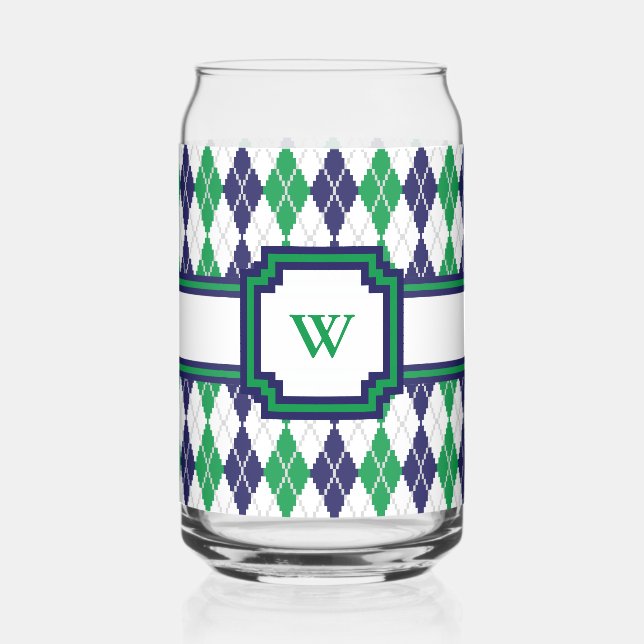 Vaso Con Forma De Lata En el argyle verde (Anverso)
