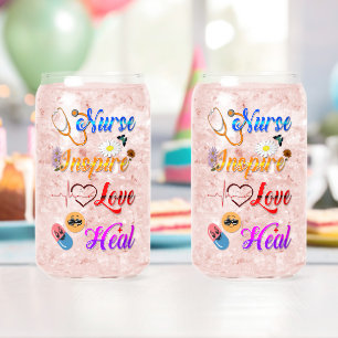 Vaso Con Forma De Lata Enfermera Barware Inspira Amor Sana Med Terapeuta