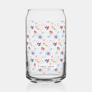 Vaso Con Forma De Lata Enfermero RN personalizado Patrón médico Médica