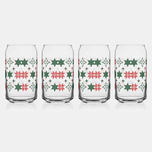 Vaso Con Forma De Lata Envoltura Geo Navideña (Derecha)