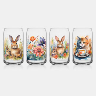 Vaso Con Forma De Lata Equipo de bebidas de vidrio para cumpleaños y Baby