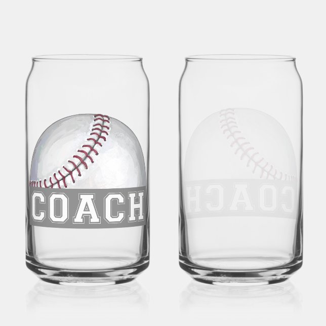 Vaso Con Forma De Lata Equipo de cristales para entrenadores de béisbol (Anverso)
