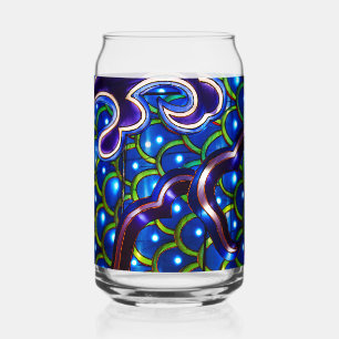 Vaso Con Forma De Lata Escamas Azules Brillantes