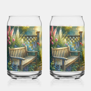 Vaso Con Forma De Lata Escena de puerta de camino de jardín iluminado por