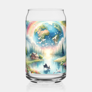 Vaso Con Forma De Lata Escena fantástica de la Tierra del Arcoiris