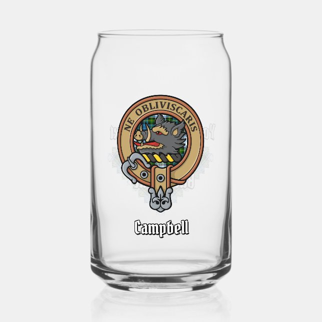 Vaso Con Forma De Lata Escudo Campbell sobre el uso de Tartán (Anverso)