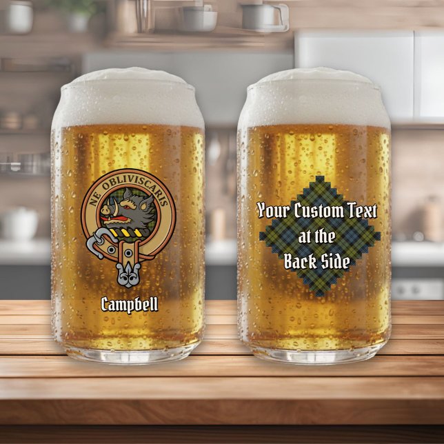 Vaso Con Forma De Lata Escudo Campbell sobre Tartán (Subido por el creador)