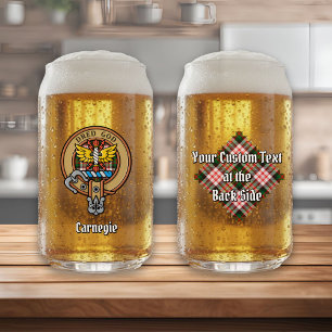 Vaso Con Forma De Lata Escudo de armas del Clan Carnegie sobre Tartán de
