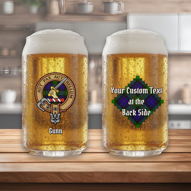 Vaso Con Forma De Lata Escudo de armas del Clan Gunn sobre tartán (Subido por el creador)