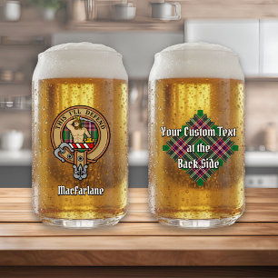 Vaso Con Forma De Lata Escudo de armas del Clan MacFarlane sobre Tartán d