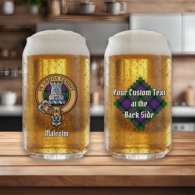 Vaso Con Forma De Lata Escudo de Clan Malcolm sobre tartán (Subido por el creador)