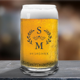 Vaso Con Forma De Lata Escudo de corona de laurel con monograma moderno p