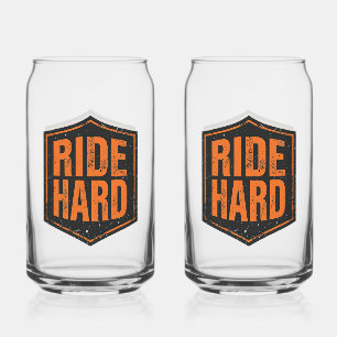Vaso Con Forma De Lata Escudo de motocicleta Grunge "Ride Hard"