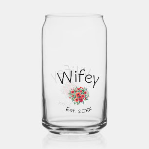 Vaso Con Forma De Lata Esposa roja floral est Año futura esposa día de Sa