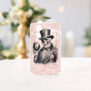 Vaso Con Forma De Lata Esqueleto Vintage con Sombrero de Copa y Bola 8