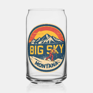 Vaso Con Forma De Lata Estación de esquí BIG SKY Montana vintage Bozeman