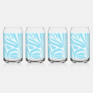 Vaso Con Forma De Lata Estampado de cebra azul y blanco en negrita