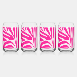 Vaso Con Forma De Lata Estampado de cebra rosa