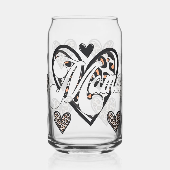 Vaso Con Forma De Lata Estampado de leopardo mama (Izquierda)