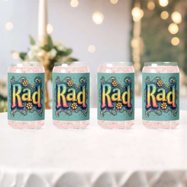 Vaso Con Forma De Lata Estética psicodélica Groovy de los años 70 (Insitu (Boda))