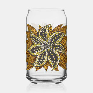Vaso Con Forma De Lata Estilo de Batik Floral Resumen Africano
