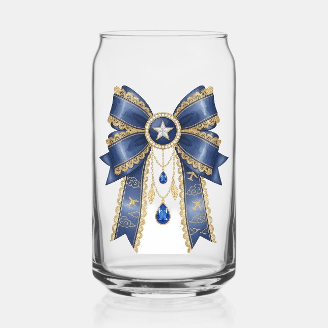 Vaso Con Forma De Lata estilo de lazo azul (Anverso)