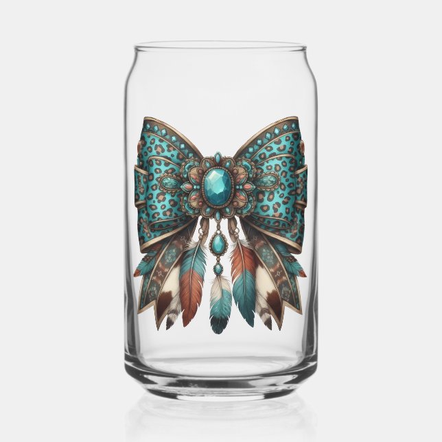 Vaso Con Forma De Lata estilo de lazo de plumas (Anverso)