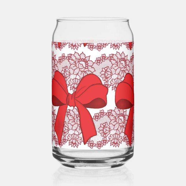 Vaso Con Forma De Lata estilo de lazos rojos (Anverso)