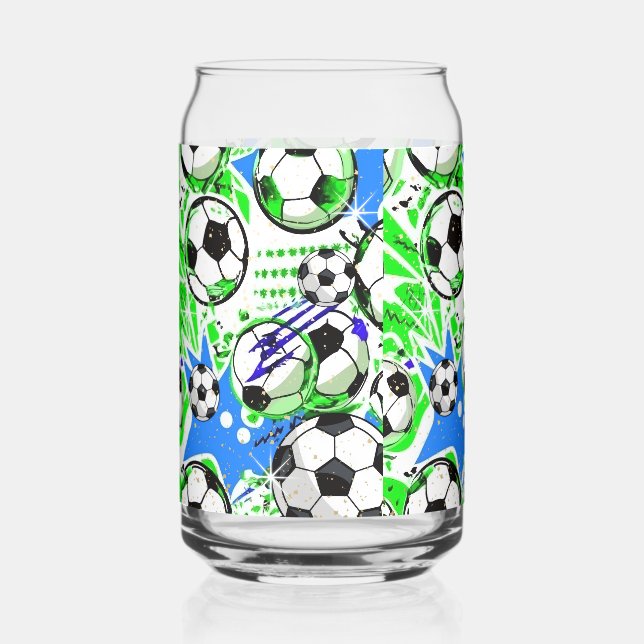 Vaso Con Forma De Lata estilo de patrón de fútbol (Anverso)