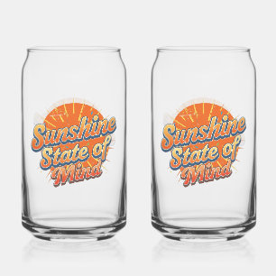 Vaso Con Forma De Lata Estilo Groovy de los 70s Atardecer de Verano