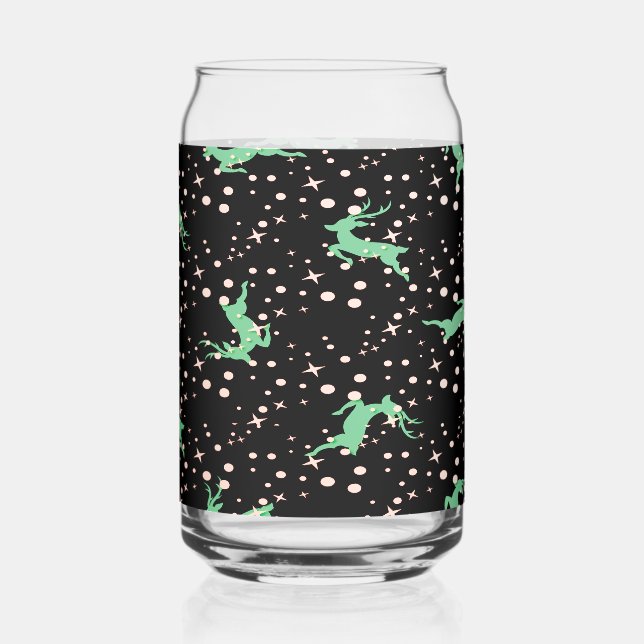 Vaso Con Forma De Lata Estrella de ciervo de Navidad Patrón de invierno  (Anverso)
