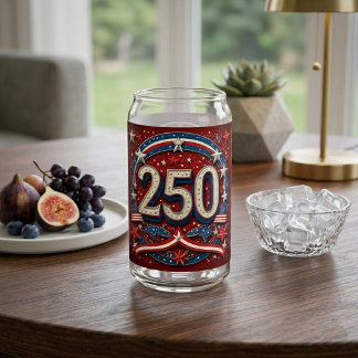 Vaso Con Forma De Lata Estrellas y Franjas Vintage Aniversario 250 Años d