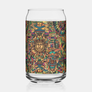 Vaso Con Forma De Lata Ethereal Cian "Vibrante Emblema Histórico" Glass T