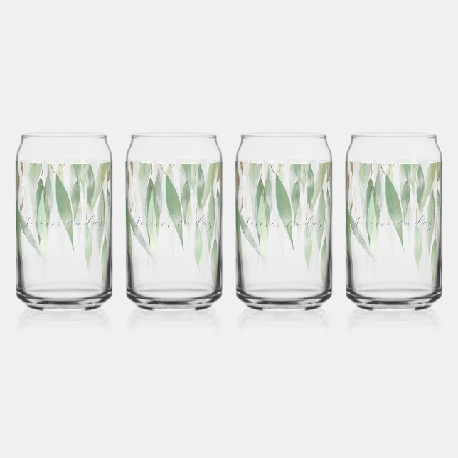 Vaso Con Forma De Lata Eucalyptus Glitzy Purpurina Boda (Anverso)