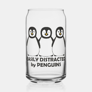 Vaso Con Forma De Lata Fácilmente distrado por los pingüinos