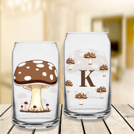 Vaso Con Forma De Lata Fall Harvest Vibes Mushrooms Personaliza Monograma