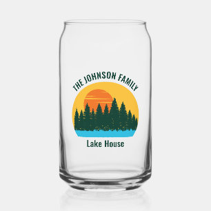 Vaso Con Forma De Lata Familia Lake House Sunset Personalizado