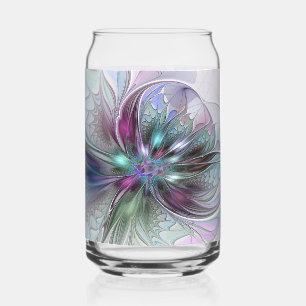 Vaso Con Forma De Lata Fantasía abstracta moderna y colorida de flor frac