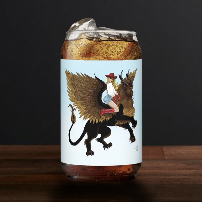 Vaso Con Forma De Lata Fantasía de león alado de vaca rojo (Subido por el creador)