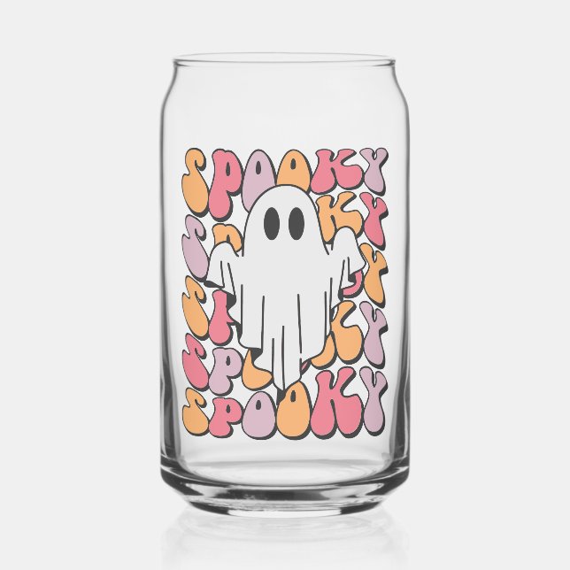 Vaso Con Forma De Lata Fantasma retro fantasmal (Anverso)