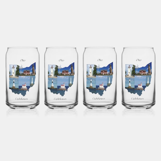 Vaso Con Forma De Lata Faros de Ohio pueden vidrio (Anverso)