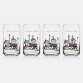 Vaso Con Forma De Lata Faros de Wisconsin pueden vidrio